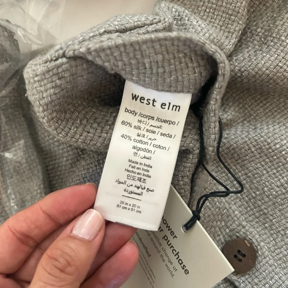 West Elm Charcoal 20x20 Pillow Covers